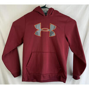 Under Armour UA Armour Hoodie Men's Fleece Big Logo Stretchy Size M Loose